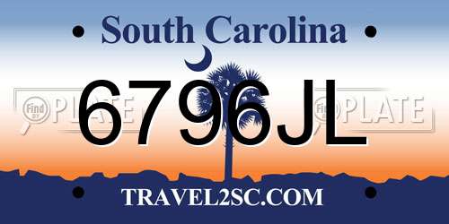 6796JL South Carolina License Plate