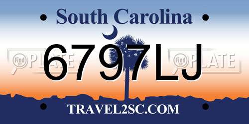 6797LJ South Carolina License Plate