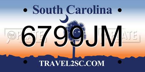 6799JM South Carolina License Plate