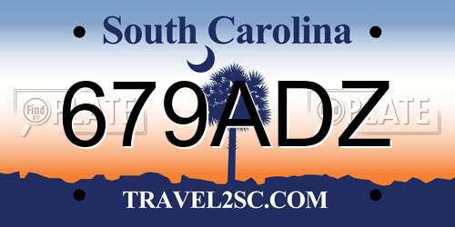 679ADZ South Carolina License Plate