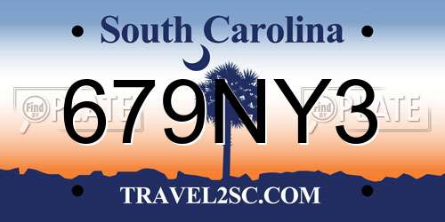 679NY3 South Carolina License Plate