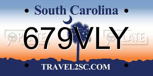 679VLY South Carolina License Plate