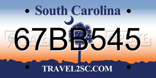 67BB545 South Carolina License Plate