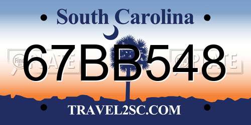 67BB548 South Carolina License Plate