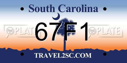 67F1 South Carolina License Plate