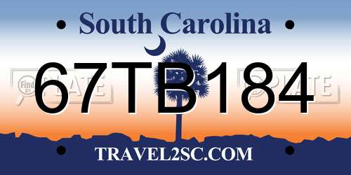 67TB184 South Carolina License Plate