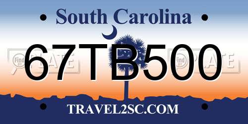 67TB500 South Carolina License Plate