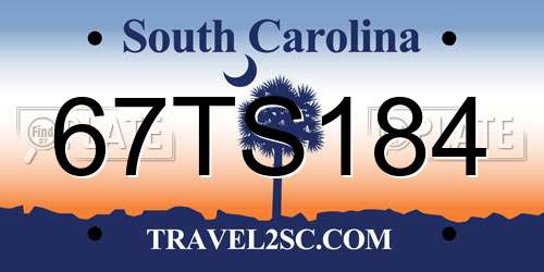 67TS184 South Carolina License Plate
