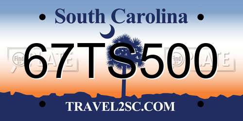 67TS500 South Carolina License Plate