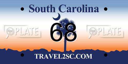 68 South Carolina License Plate