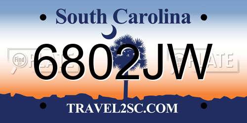 6802JW South Carolina License Plate