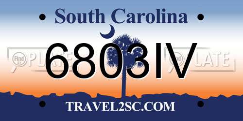 6803IV South Carolina License Plate