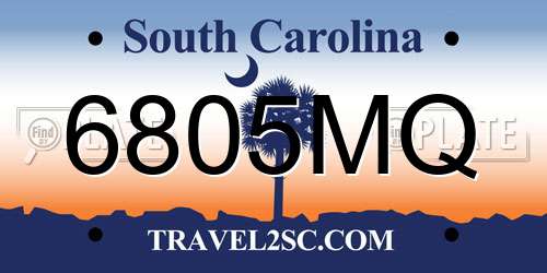 6805MQ South Carolina License Plate