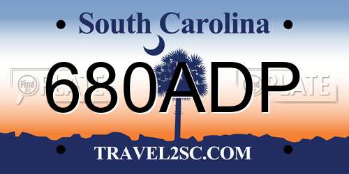 680ADP South Carolina License Plate