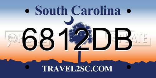 6812DB South Carolina License Plate