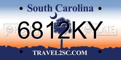 6812KY South Carolina License Plate
