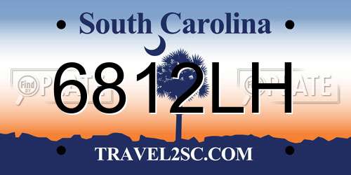 6812LH South Carolina License Plate