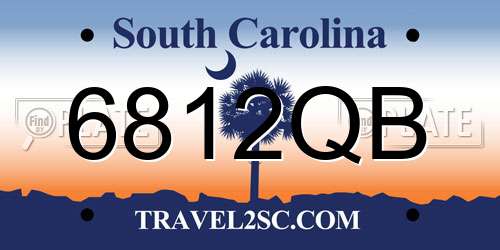 6812QB South Carolina License Plate