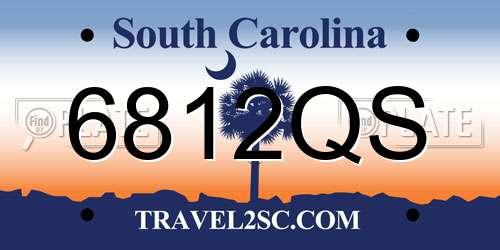 6812QS South Carolina License Plate