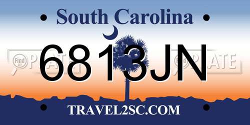 6813JN South Carolina License Plate