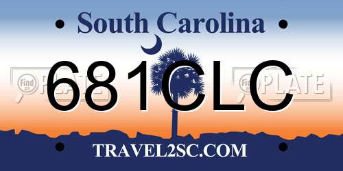 681CLC South Carolina License Plate