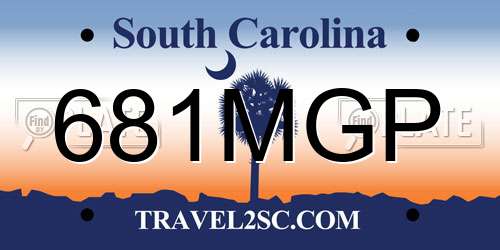 681MGP South Carolina License Plate
