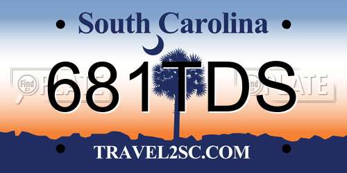 681TDS South Carolina License Plate