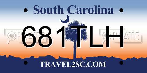 681TLH South Carolina License Plate