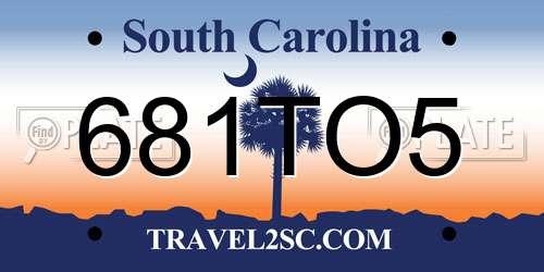 681TO5 South Carolina License Plate