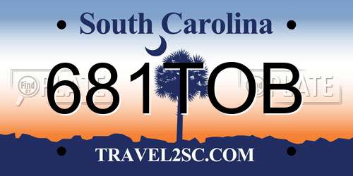 681TOB South Carolina License Plate