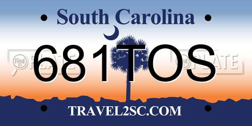 681TOS South Carolina License Plate