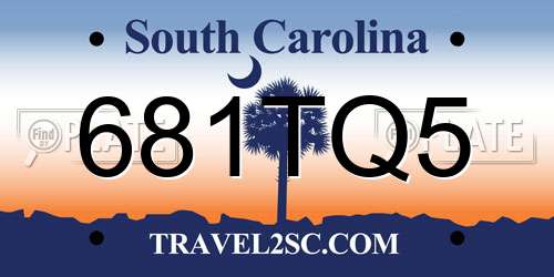 681TQ5 South Carolina License Plate