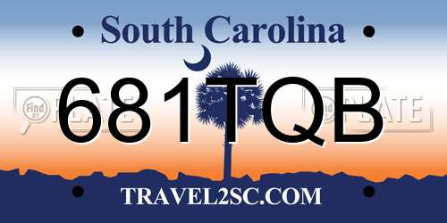 681TQB South Carolina License Plate