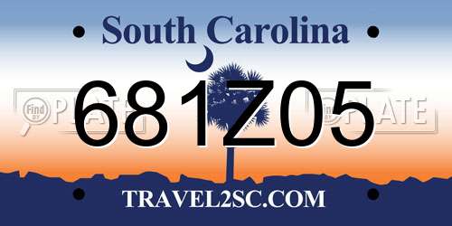 681Z05 South Carolina License Plate