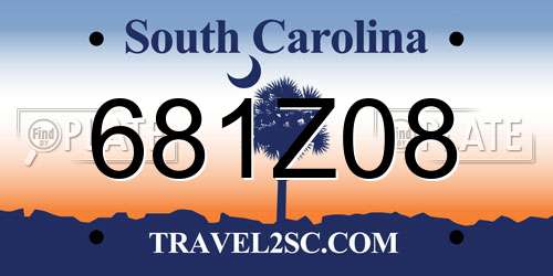 681Z08 South Carolina License Plate
