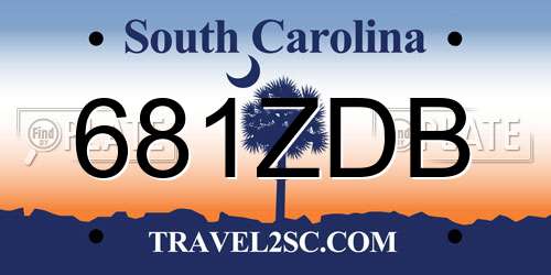 681ZDB South Carolina License Plate