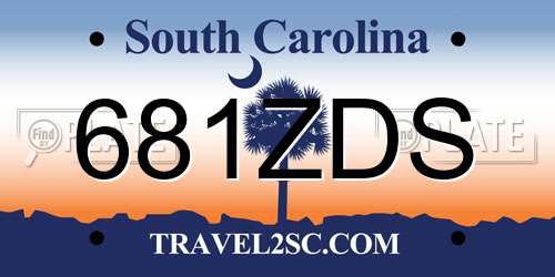 681ZDS South Carolina License Plate