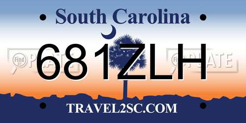 681ZLH South Carolina License Plate