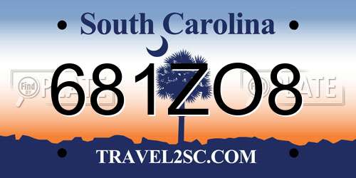 681ZO8 South Carolina License Plate