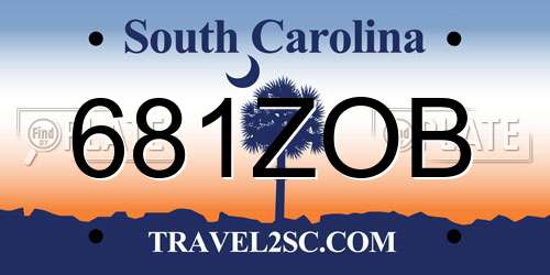 681ZOB South Carolina License Plate