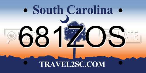 681ZOS South Carolina License Plate