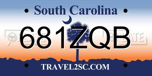 681ZQB South Carolina License Plate