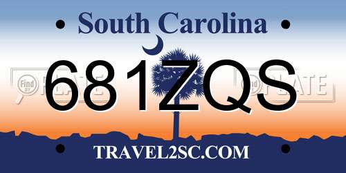 681ZQS South Carolina License Plate