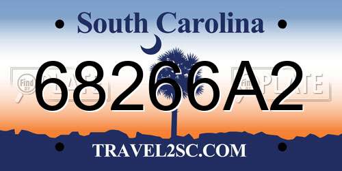 68266A2 South Carolina License Plate