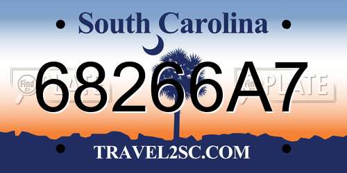 68266A7 South Carolina License Plate