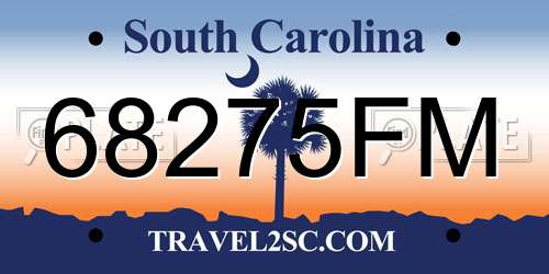 68275FM South Carolina License Plate