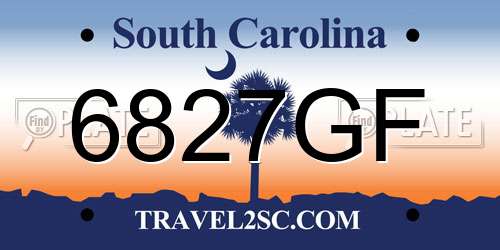 6827GF South Carolina License Plate