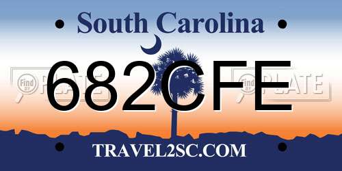 682CFE South Carolina License Plate