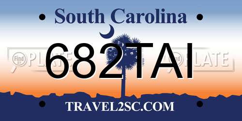 682TAI South Carolina License Plate