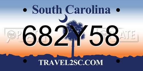 682Y58 South Carolina License Plate